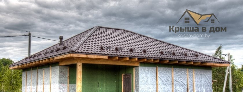 Монтаж вальмовой крыши